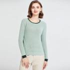 Long Sleeve Color Block Ribbed Knit Top