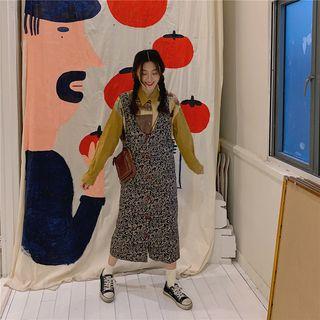 Long-sleeve Shirt / Patterned Jumper Dress