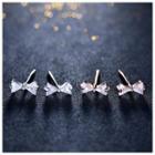 Sterling Silver Bow-accent Studs