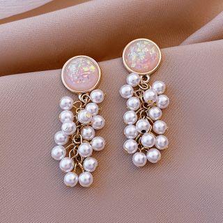 Bead Drop Ear Stud 1 Pr - Gold - One Size