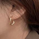 Metal Hook Earring 1 Pair - Silver Stud - Gold - One Size