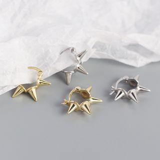 Stud Sterling Silver Hoop Earring