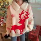 Long-sleeve Deer Jacquard Sweater