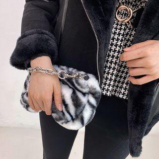 Eco-fur Zebra Clutch