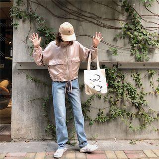 Long-sleeve Zip Jacket Almond - One Size