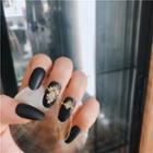 Rhinestone Faux Nail Tips 402 - Black - One Size