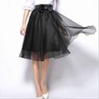 Organza A-line Midi Skirt
