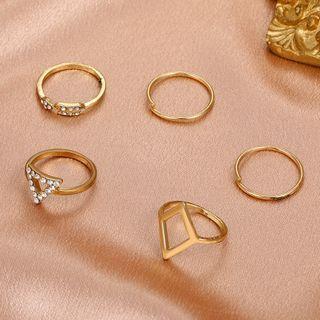 Set Of 5: Ring 5266 - Set Of 5 - Gold - One Size