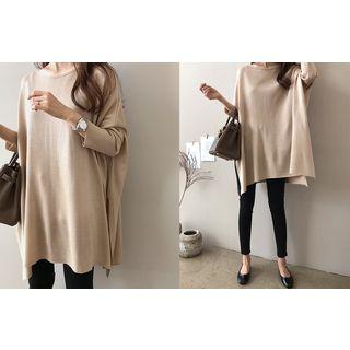 Drop-shoulder A-line Knit Top