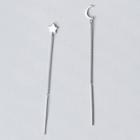925 Sterling Silver Moon & Star Threader Earring