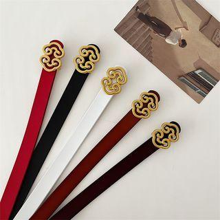 Cloud Buckle Faux Gemstone Belt / Belt Hole Puncher / Set