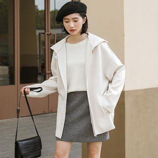 Hooded Single-button Jacket