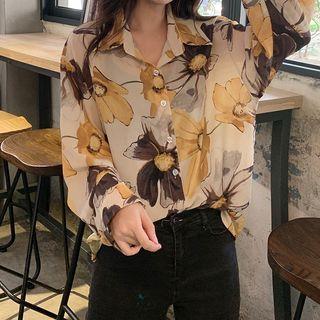 Long Sleeve Printed Shirt Yellow - One Size