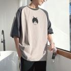 Short-sleeve Cat Print Raglan T-shirt