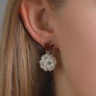 Alloy Heart Faux Pearl Dangle Earring 01-9640 - Red - One Size