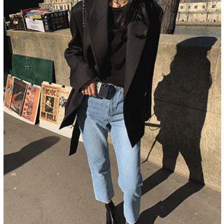 Open-front Blazer With Sash One Size