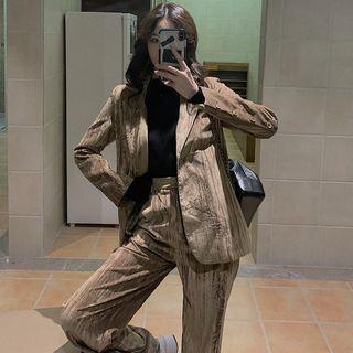 Velvet Blazer / Wide-leg Pants