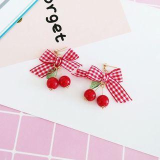 Cherry Bow Drop Earring