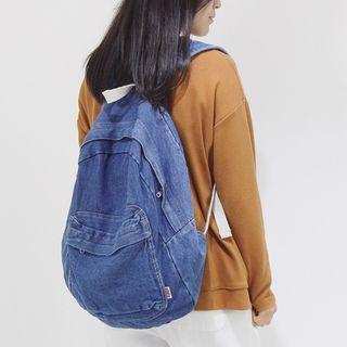 Denim Zip Backpack