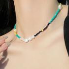Freshwater Pearl Bead Choker Bead Necklace - White - One Size