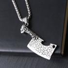 Stainless Steel Miniature Knife Pendant Necklace Silver - One Size