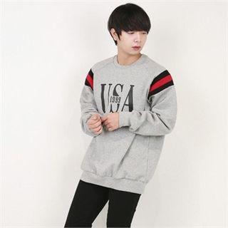 Usa Printed Brushed-fleece Lined Sweatshirt
