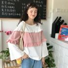 Color-block Loose-fit Pullover