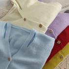 Glitter Cutout-collar Knit Cardigan In 5 Colors