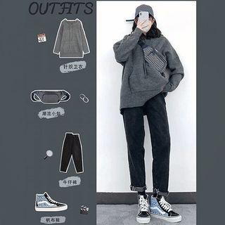 Set Of 2: Hooded Knit Top + Pants