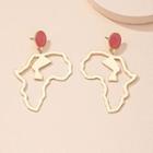 Africa Alloy Dangle Earring E2317 - 1 Pair - Gold - One Size