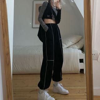 Color-block High-waist Sweatpants