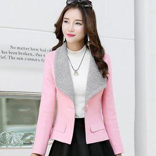 Wide-collar Button Jacket