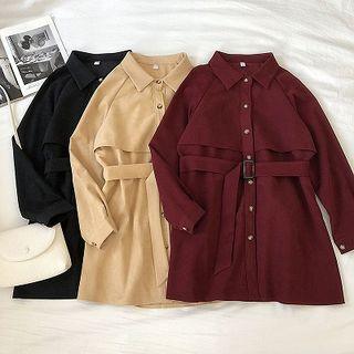 Belted Paneled Shirtdress