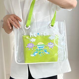 Set: Print Hand Bag + Pouch