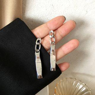Alloy Bar Dangle Earring 1 Pair - Stud Earring - S925 Silver Needle - Silver - One Size