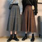 Plaid High-waist Knit Skirt