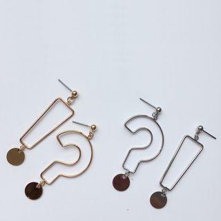 Non-matching Wirework Question & Exclamation Mark Dangle Earring