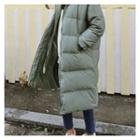 Hooded Layered Puffer Coat Khaki - One Size
