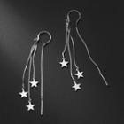 Sterling Silver Star Drop Earring 1 Pair - Silver - One Size