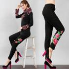 Embroidered Slim Fit Pants
