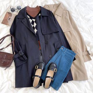 Long-sleeve Single-breasted Trench Jacket