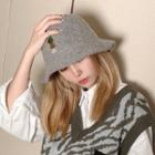 Embroidered Woolen Bucket Hat