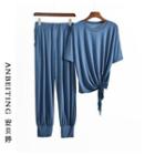 Loungewear Set: Short-sleeve Tie-hem T-shirt + Harem Pants