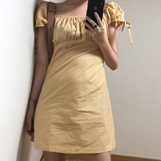 Crinkled Waist Mini Dress