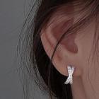 925 Sterling Silver Cross Earring 1 Pairs - 925 Silver - Stud Earring - Silver - One Size
