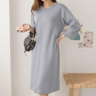 Round-neck Drawstring-waist T-shirt Dress