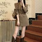 Double-breasted Buckled Mini Coat Dress