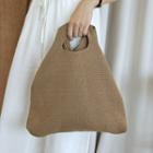 Slit-handle Colored Knit Bag