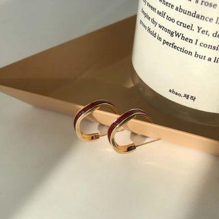 Alloy Open Hoop Earring 1 Pair - 925 Silver Needle Earrings - One Size