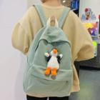 Duck Brooch Cotton Backpack